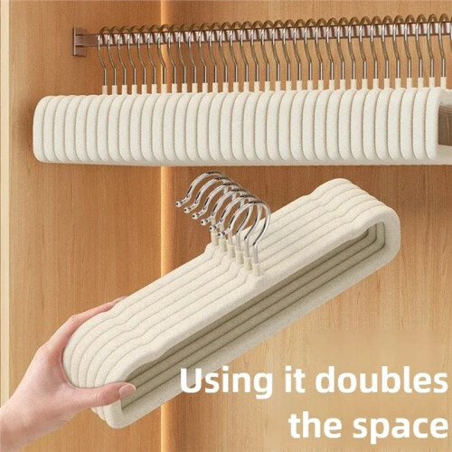Beige Plastic Pants Hanger Multifunctional Space-Saving Trouser and Clothes Hanger for Efficient Cloth Drying Grey 1
