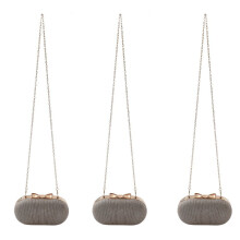 3X Goldene Abend Handtasche Frauen Taschen Hochzeit Glänzende Handtaschen Braut Metall Bogen Kupplungen Tasche Kette Umhänge Tasche