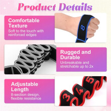 3PCS Fitness Resistance Band for Stretching and Yoga, 8-Section Numbered Elastic Resistance Band Colour2