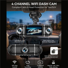 4 Channel Dash Cam for Cars WIFI APP Car DVR 1080P Camera Lens Video Driver Recorder Rear View Camera
