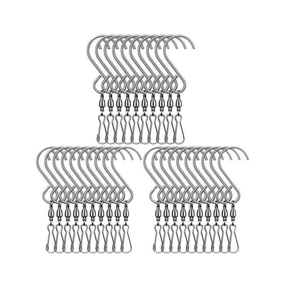30Pcs Spinner Clip Hooks Stainless Steel For Hanging Wind Spinner Wind Chime Crystal Twister Party Supplies 6031904095452