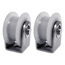 2Pcs Heavy Duty Quiet Nylon Rollers Wheel-48H type pulley 304