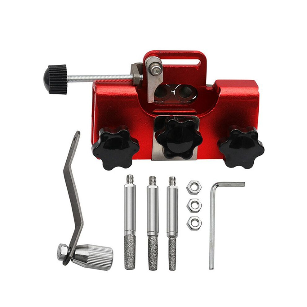 Bracelet Grinder Portable Hand-Cranked Chain Grinder Set Chain Clamp Sharpener Chain Grinder Quick Grinding Tool Red 4713108621133