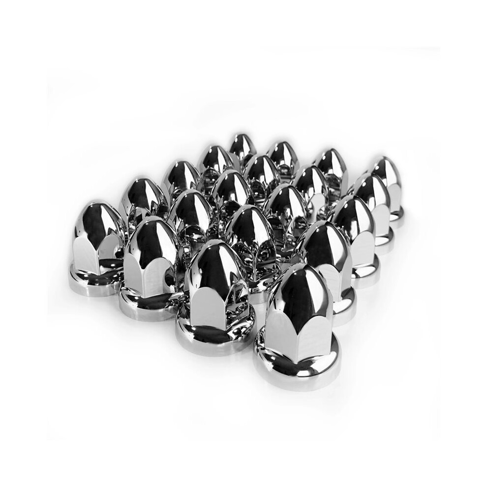 20Pcs 33Mm Chrome Lug Nut Covers Abs Plastic Push- For Semi Trucks 6032187980619