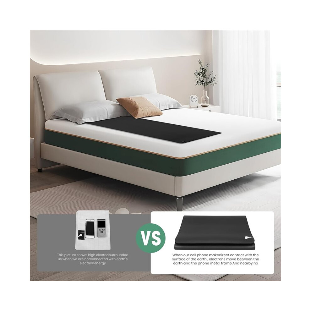 Grounding Bed Sheet Grounding Mat for Improved Sleep and Stress Relief Earthing Sheets 30x100cm for Home Yoga EU Plug