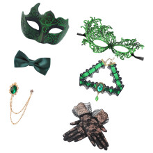 Masquerades Costumes Accessories Halloween Costume Couple-Green
