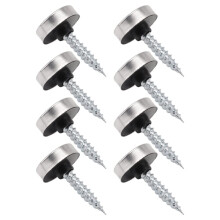 8 Pcs 14mm Dia Stainless Steel Decorative Mirror Screw Cap Nails