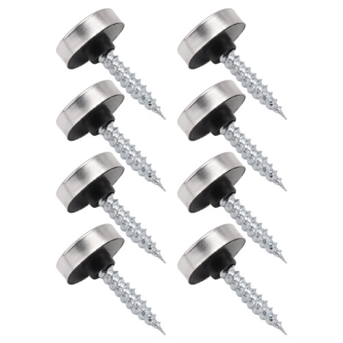 8 Pcs 14mm Dia Stainless Steel Decorative Mirror Screw Cap Nails