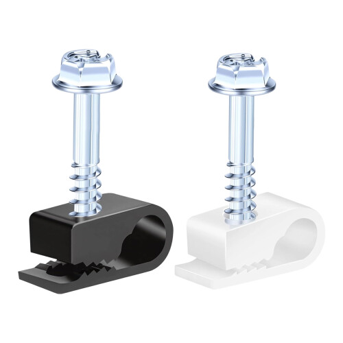 C-type kabelclips met schroeven Bevestiging Kabelbeheerclips-Wit 1