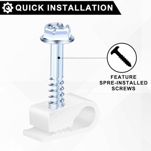 C-type kabelclips met schroeven Bevestiging Kabelbeheerclips-Wit 2