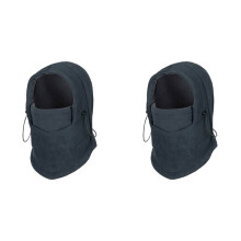 2X Winter-Sturmhaube, Warm, Fleece, Radfahren, Snowboard, Haubenschutz, Kopfbedeckung, Grau
