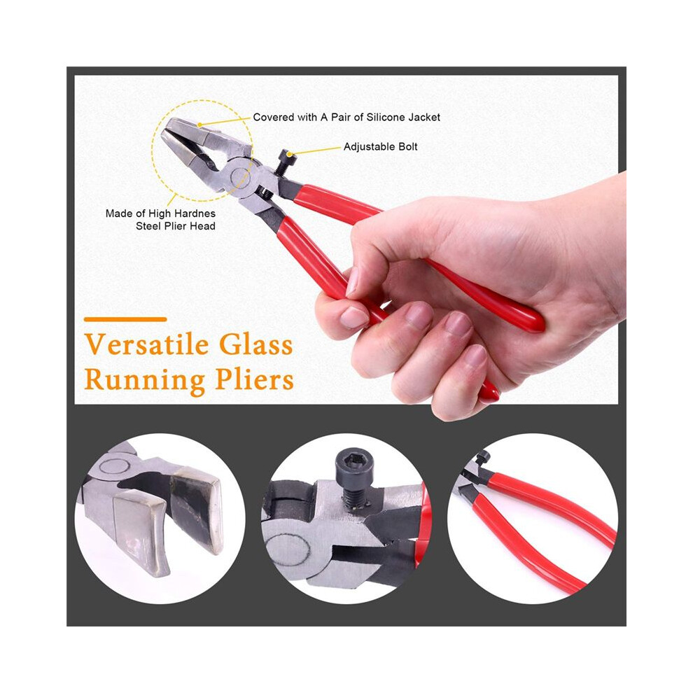 Glass Running Breaker And Cutting Tool Set, Heavy Duty Glass Cutting Tools, For Stained Glass,Mosaic Cutting Pliers Tool 4713278815295