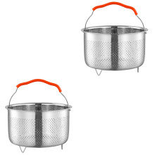2Stk Dampfkorb Dämpfeinsatz Aus Für Kochtopf Und Reis Silber