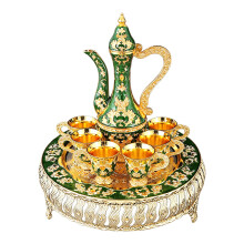 Drinkware Set with Tray and Matching Cup European-gold3ngreen