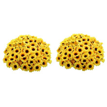 100 Piezas Cabezas de Girasol Artificiales Tela Cabezas de Girasol Falsas para Decoración de Boda Ramo de Novia Manualidades de Bricolaje