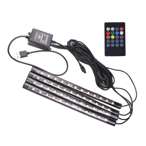 4LED Lampe D'ambiance Noire Avec Télécommande