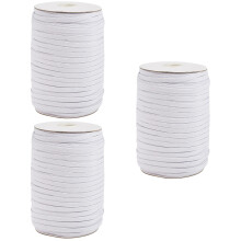3Rolls White Elastic Ribbon Band Ideal for DIY Sewing and Costume Use