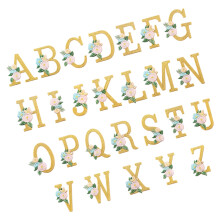 26Pcs Flower Letter Embroidery Iron On Patches For Clothing