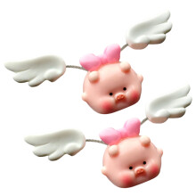 Lustige schaukelnde fliegende Schwein-Miniaturstatue,-Weiß
