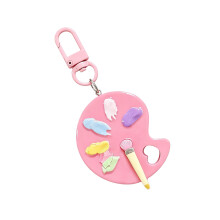Artistieke miniatuur palet sleutelhanger veelkleurige-Roze
