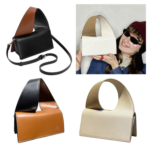 Elegante handtas voor dames, compact formaat,-Lichtbruin 2