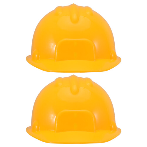 2Pcs Chapéus Plásticos Construção Amarelos Para Crianças E