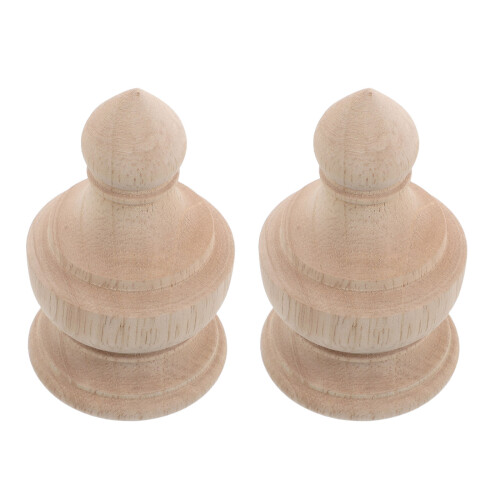 2Pcs Acabamentos Madeira Entalhada Khaki Para Corrimão E Móveis