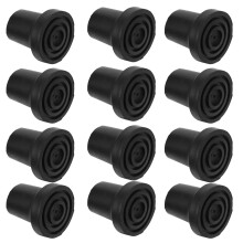 12Pcs Reposição De Borracha Para Bengalas Estável E Durável Preta