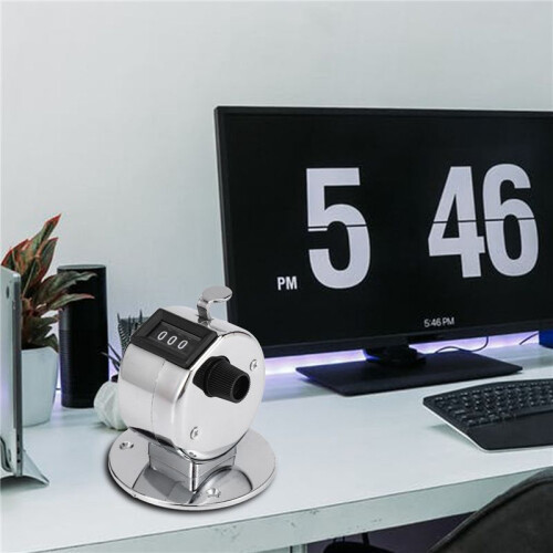 10X Round Base 4 Digit Manual Hand Tally Mechanical  Click Counter 1