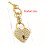 Stylish Alloy Heart Shaped Keyring Quick Release Key Chain-Pink 4
