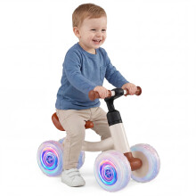 Baby No Pedal Balance Bike Ride On Toy with 4 Colourful Lighting Wheels