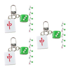 18Pcs Chaveiros Feng Shui Mahjong Resina Coloridos Para Bolsa E Carro