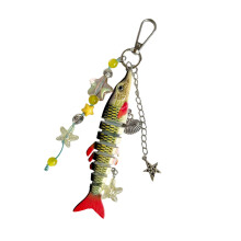 Articulated Fishing Lure Keyring Flexible Body-pattern 3