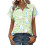 Women's Button-Down Shirts, Short Sleeve, V-Neck,-Turquoise M 1