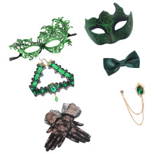 Costumes d'Halloween Masques de mascarades de couple-Vert