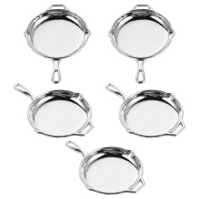5Pcs Mini Panelas Prata Durável Para Mini Cozinha Decorativa