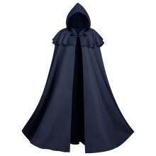 Renaissances mantel middeleeuwse lange cape met capuchon-Blauw