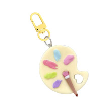 Colorful Candy Tone Paint Palette Keychain Miniature-Yellow