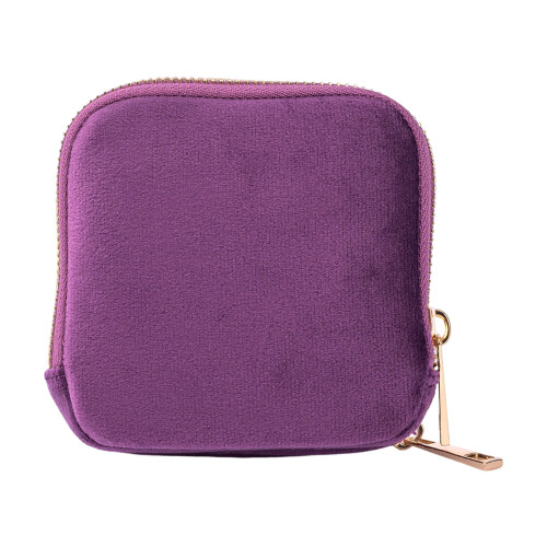 Comfortable Velvety Compact Jewelry Storage Bag Case-Purple