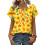 Women's Button-Down Shirts, Short Sleeve, V-Neck,-Yellow M 1