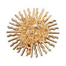 Fashionable Sun Goddess Emblem Brooch Pin Perfect For-Gold 1