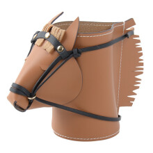 Handgefertigter Leder-Desktop-Organizer in Pferdeform,