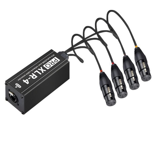 Extensor de Cabo de Rede DMX e Áudio XLR de 4 Canais, Extensor de Sinal de Rede DMX512 para Iluminação de Palco e Estúdio C 1
