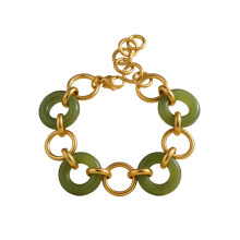 Bracelet Chic bicolore entrelacé, résine robuste,-JDB0103310GN