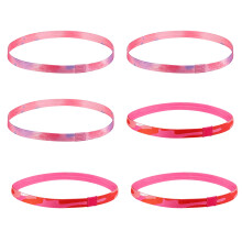 6 stuks elastische zweetbanden antislip siliconen grip-rood roze