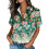 Women's Button-Down Shirts, Short Sleeve, V-Neck,-Yellow M 6