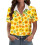 Women's Button-Down Shirts, Short Sleeve, V-Neck,-Blue M 4