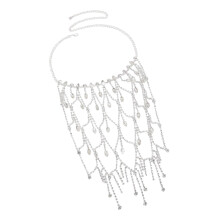 Elegant Layering Rhinestones Chokers Necklace With-silver