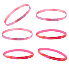 Bandeaux athlétiques unisexes, 6 pièces, élastiques-rose rouge
