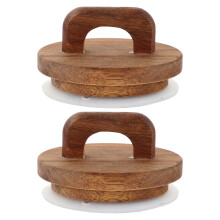 2Pcs Tampas Rústicas De Madeira Para Potes Com Vedação Airtight
